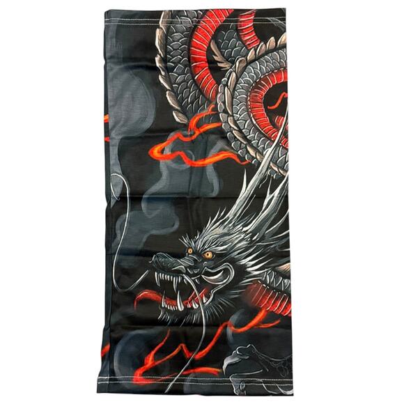 Gray & Red Dragon Face Mask Balaclava NEW - Picture 1 of 3